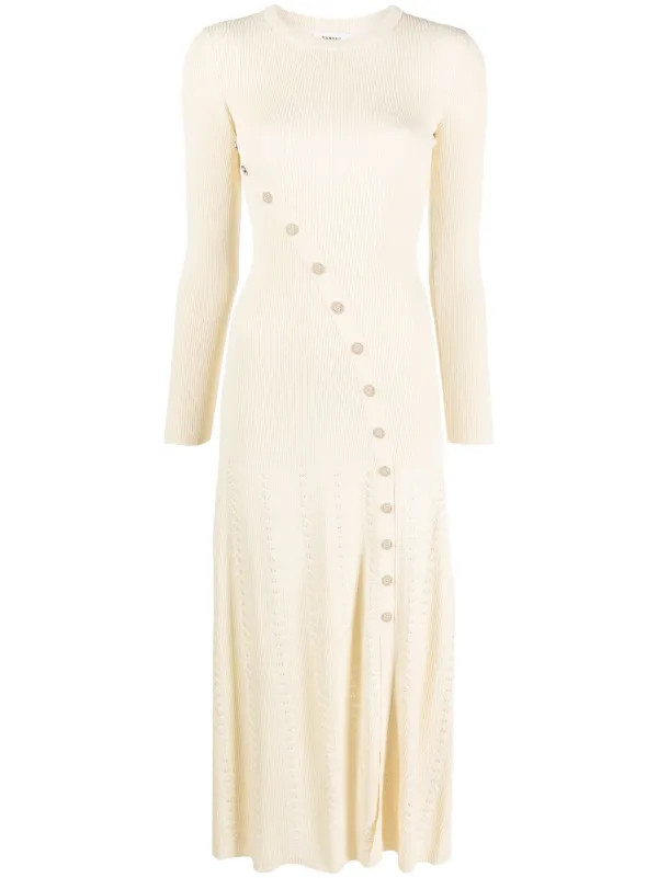 SANDRO ribbed-knit Midi Dress - Farfetch | Farfetch Global