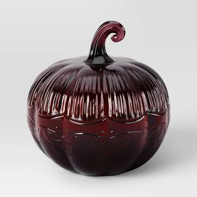 Halloween Glass Pumpkin Burgundy | Walmart (US)