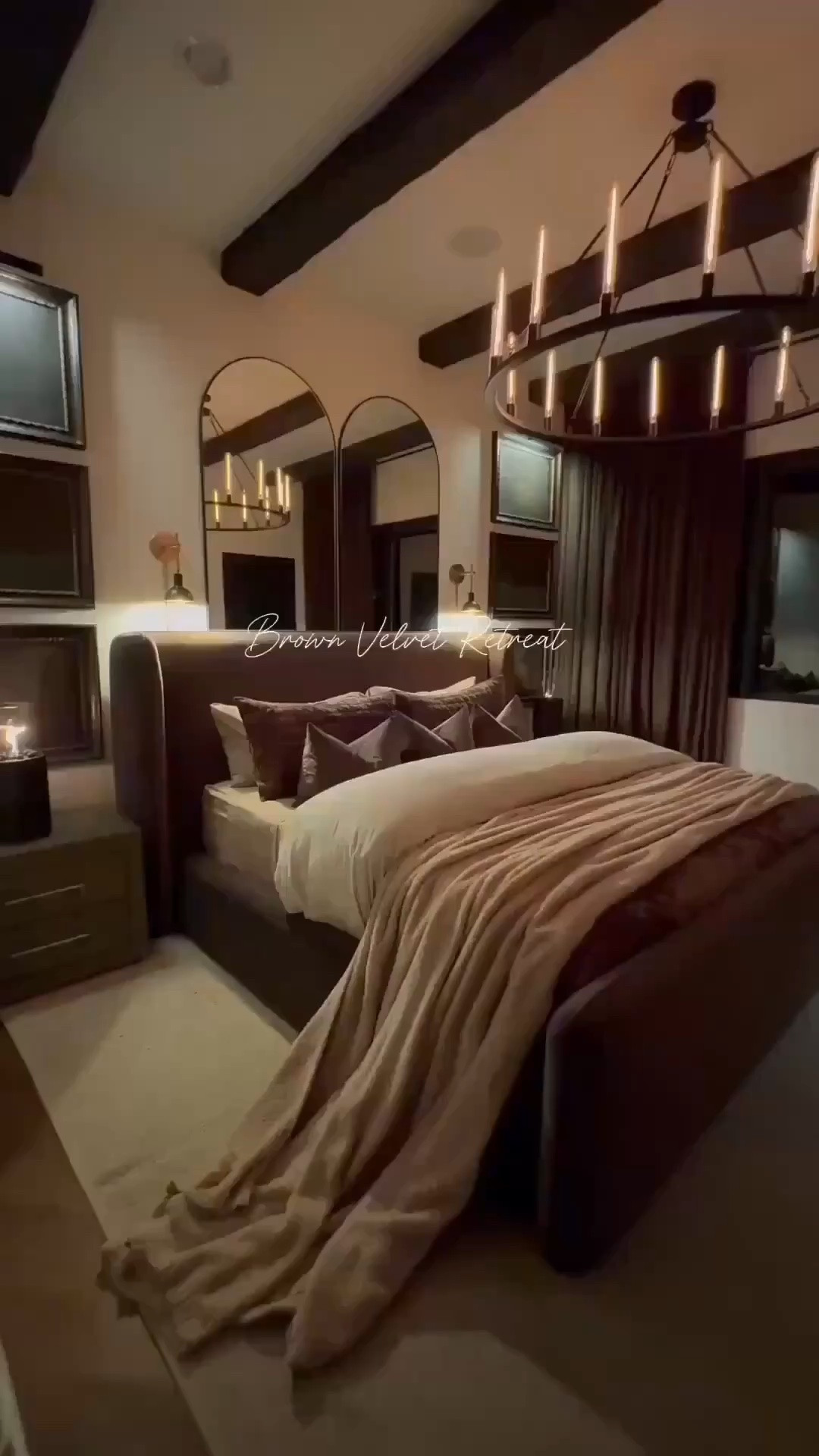 A little bedroom inspo 🖤 Wrapped in chocolate + velvet. Two of my favorite things. My slice of comfort + luxury 🫶✨ Platform bed, cozy comforter, and moody design details make this space feel timeless.

Moody bedroom 
Moody modern bedroom 
Bedroom retreat 
Interior styling 

Summerthompsonstyles

#LTKHome #LTKvlog #LTKdayinmylife