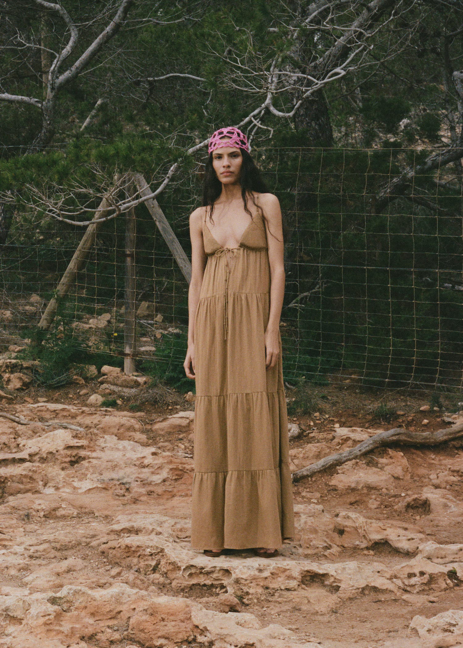 V-neck cotton dress - Women | MANGO United Kingdom | MANGO (UK)