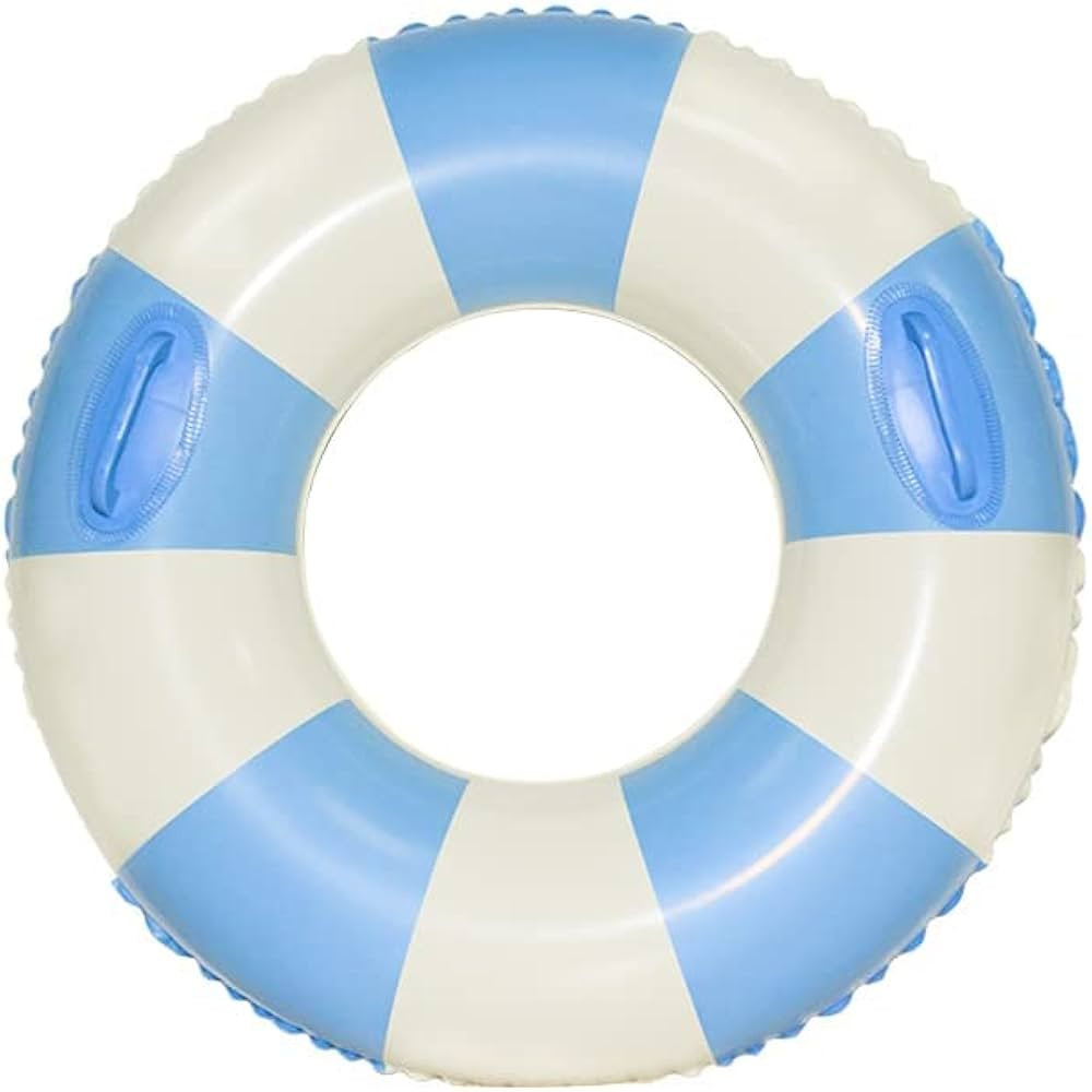 Large Swim Ring with Handles for Kids Adults,35 Inch Classic Striped Pool Inner Tubes,Inflatable ... | Amazon (US)