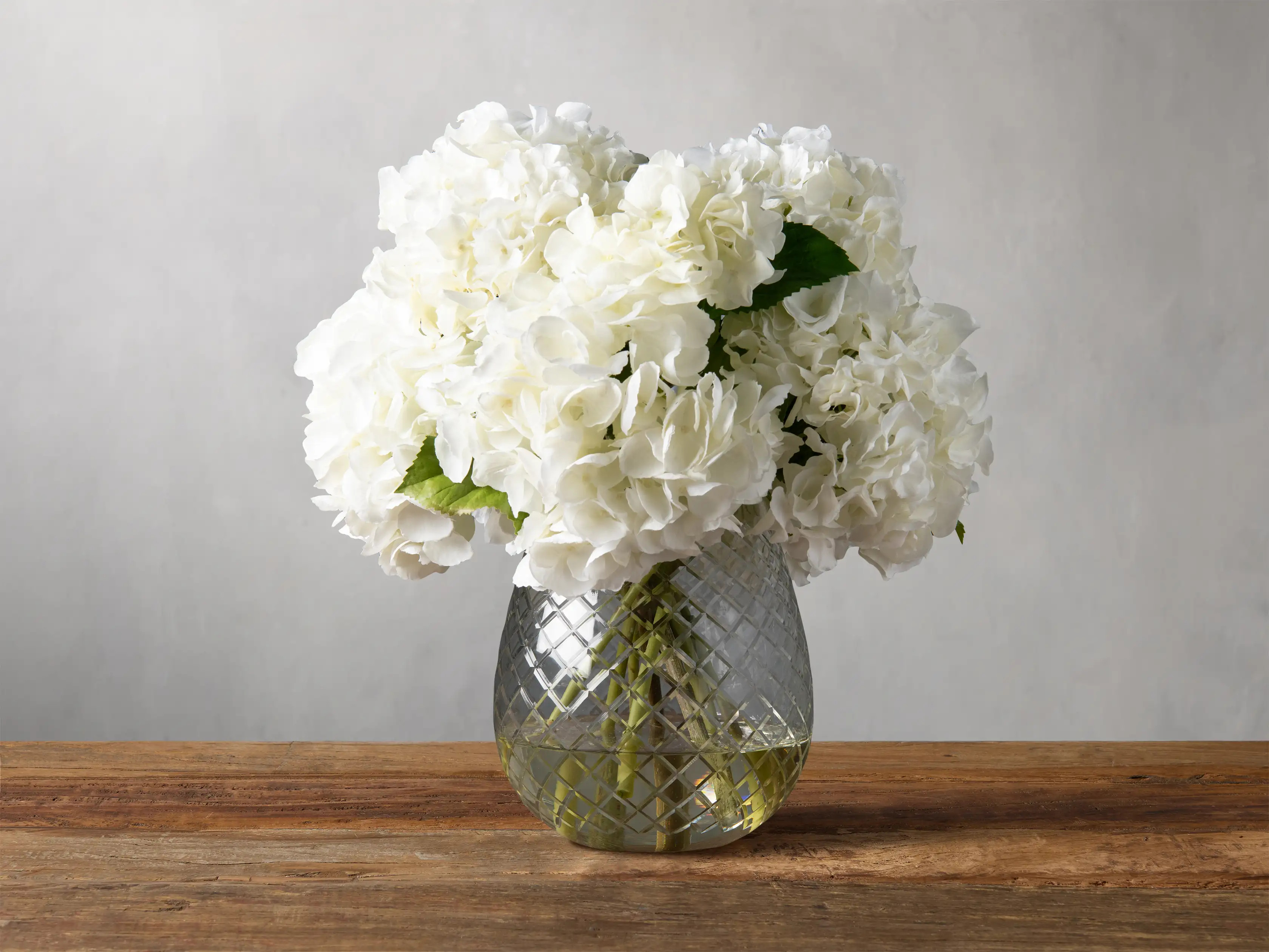Faux Hydrangea in Cut Glass | Arhaus