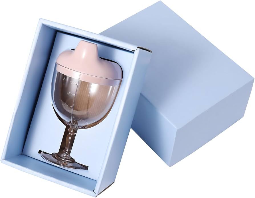 Wine Glass Sippy Cup Plastic Goblet Cup Beverage Mug Milk Bottle with Lid for Baby Kids Birthday ... | Amazon (US)