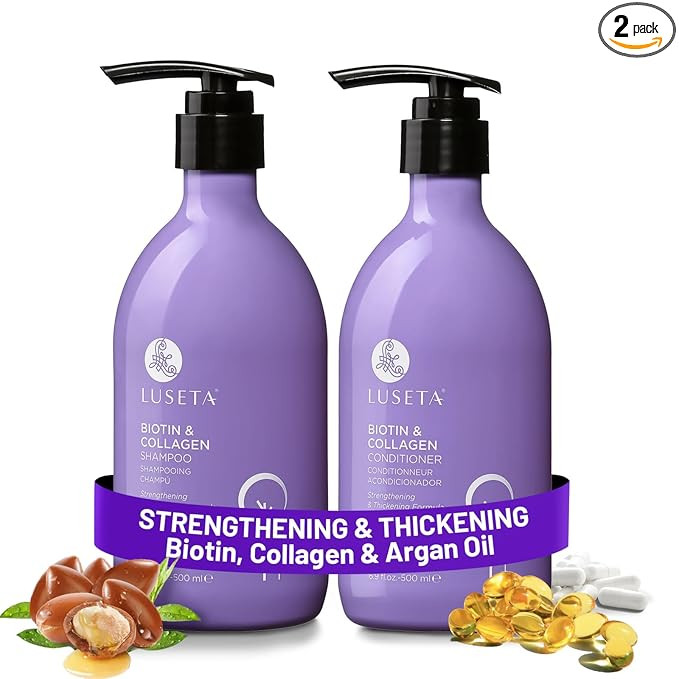 Luseta Biotin Shampoo and Conditioner for Hair - Thickening Shampoo for Thinning Hair- Infused wi... | Amazon (US)