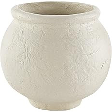 Mud Pie Paper Mache White Vase, Pot, 7" x 7.73" Dia | Amazon (US)