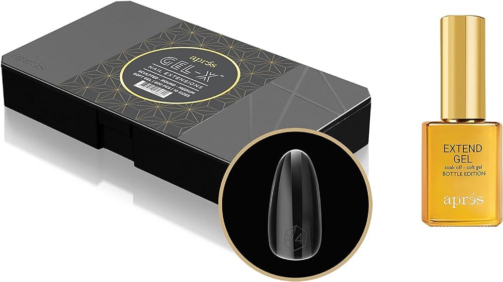 Apres Nail Gel-X Sculpted Round Medium Box of Tips & Extend Gel Bundle | Include 500 Gel-X Tips &... | Amazon (US)