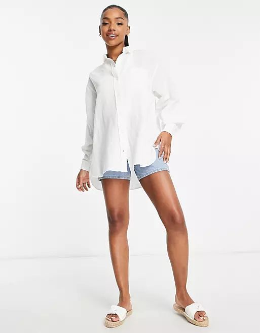New Look linen shirt in white | ASOS (Global)