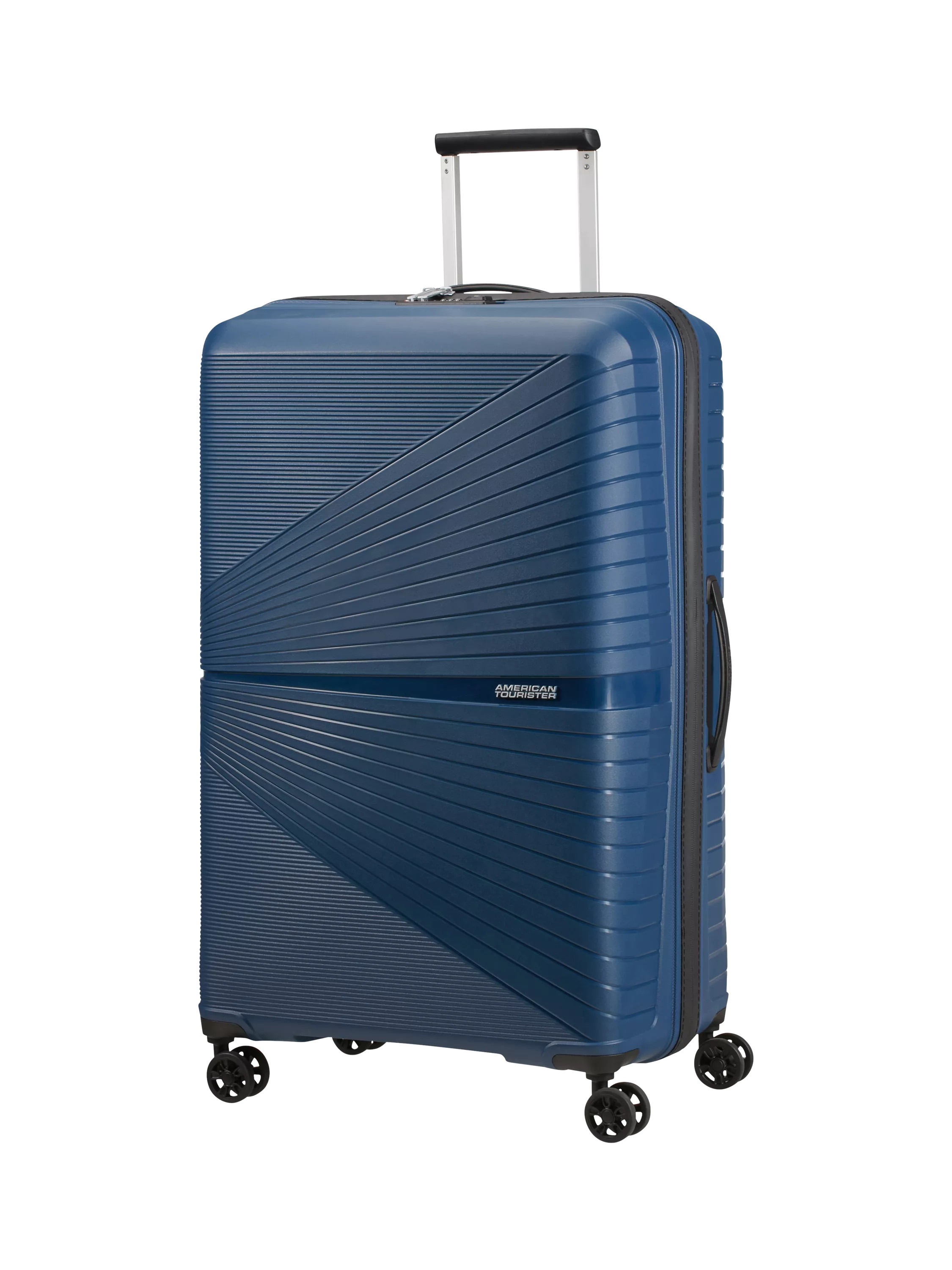 American Tourister Airconic 4-Wheel Spinner 77cm Large Suitcase, 101L, Midnight Navy | John Lewis (UK)