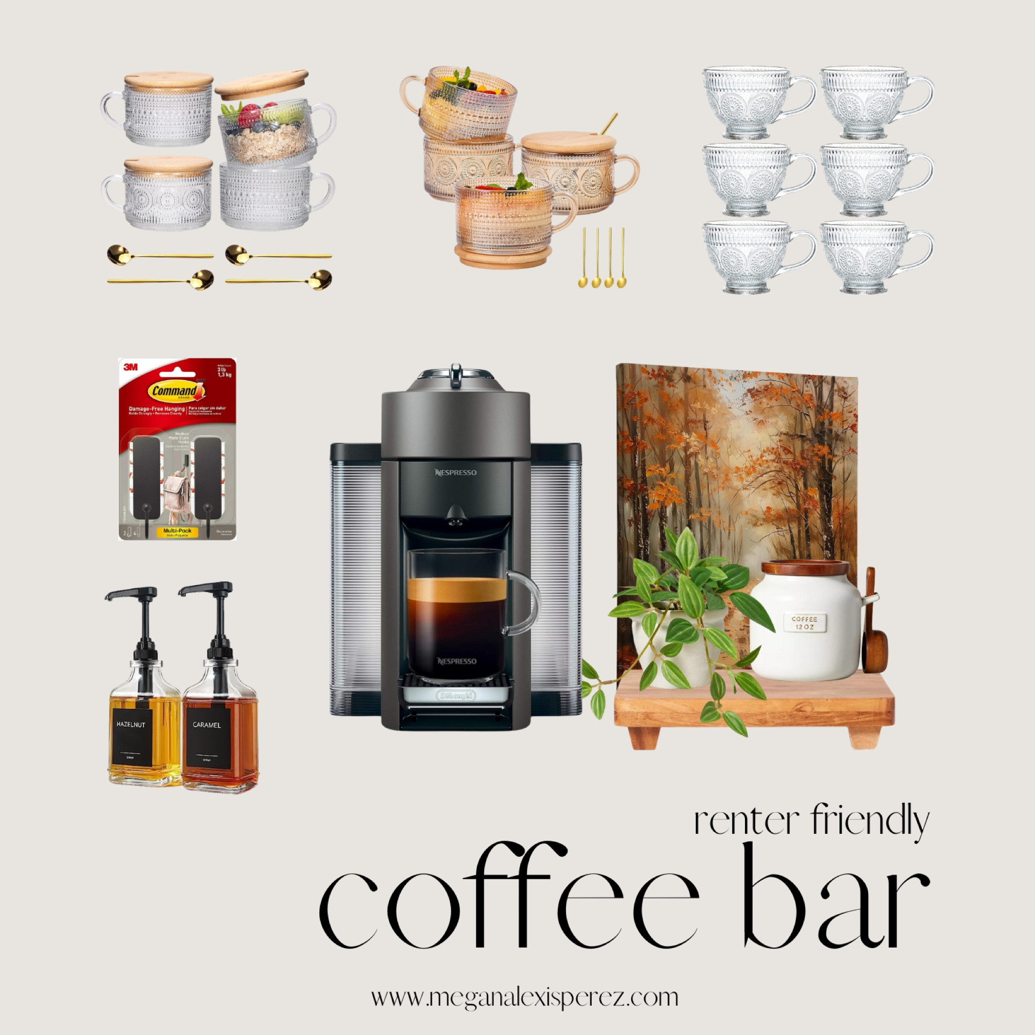 Small space coffee bars don’t have to be boring! Here’s some easy Inspo to create a charming coffee bar that is renter friendly (thank you Command hooks!) and small space friendly 🫶🏽☕️

#LTKHome