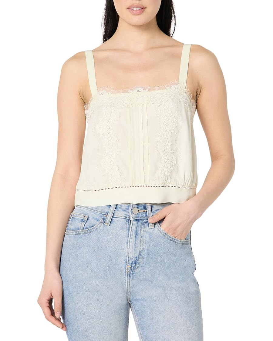 The Drop Women's Standard Joylin Lace Inset Feminine Top | Amazon (US)