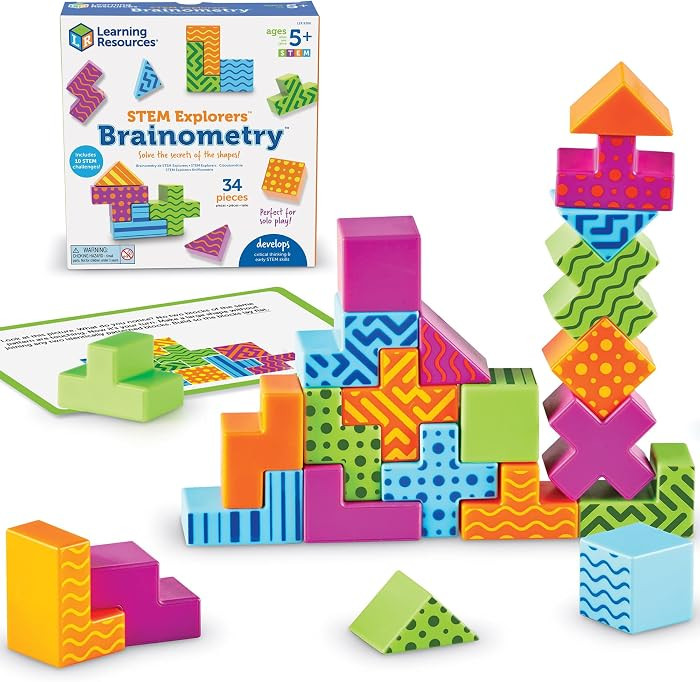Learning Resources STEM Explorers Brainometry - 3D Puzzle Games for Kids, Kids Travel Games, Brai... | Amazon (US)