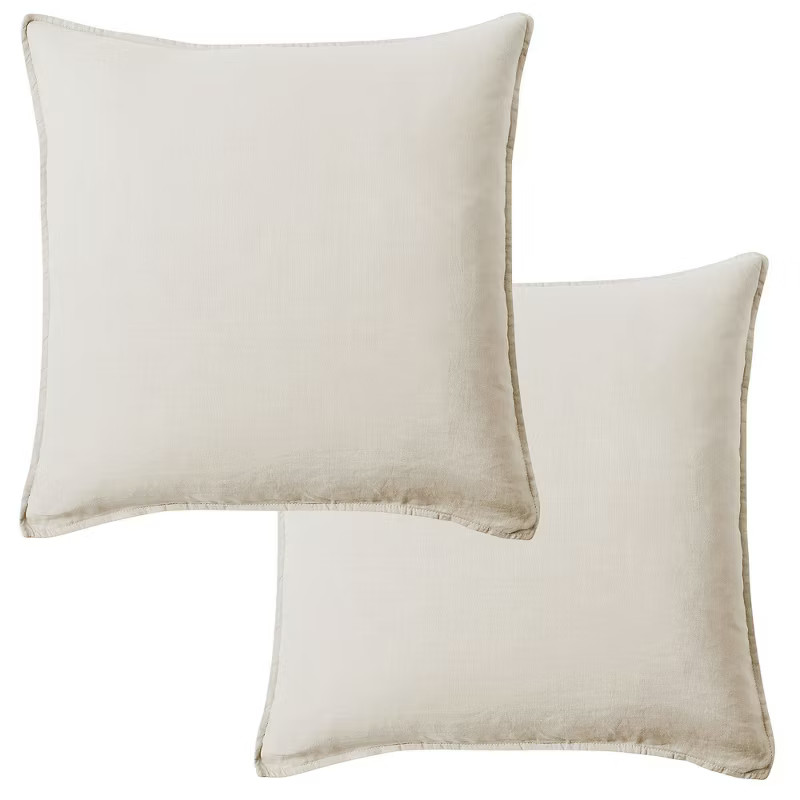 100% Linen  - Square Decorative Pillow Cover Set - 2pk - Levtex Home | Target