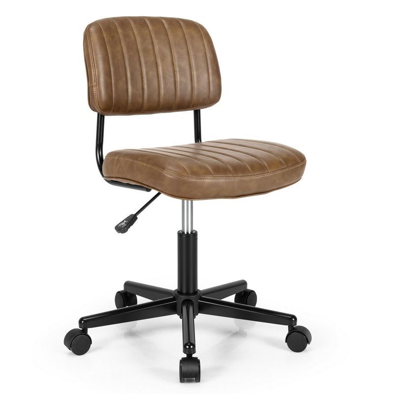 Costway PU Leather Office Chair Adjustable Swivel Task Chair w/ Backrest | Target