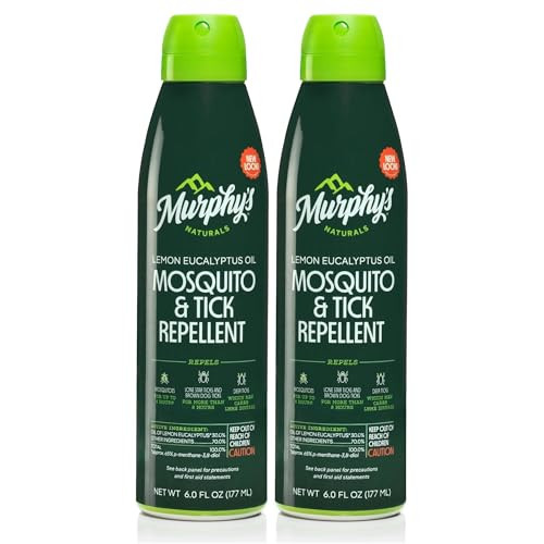Murphy's Naturals Mosquito & Tick Bug Repellent Spray, Oil of Lemon Eucalyptus for Skin + Outdoor Gear, 6 Ounce Mist, 2-Pack | Amazon (US)