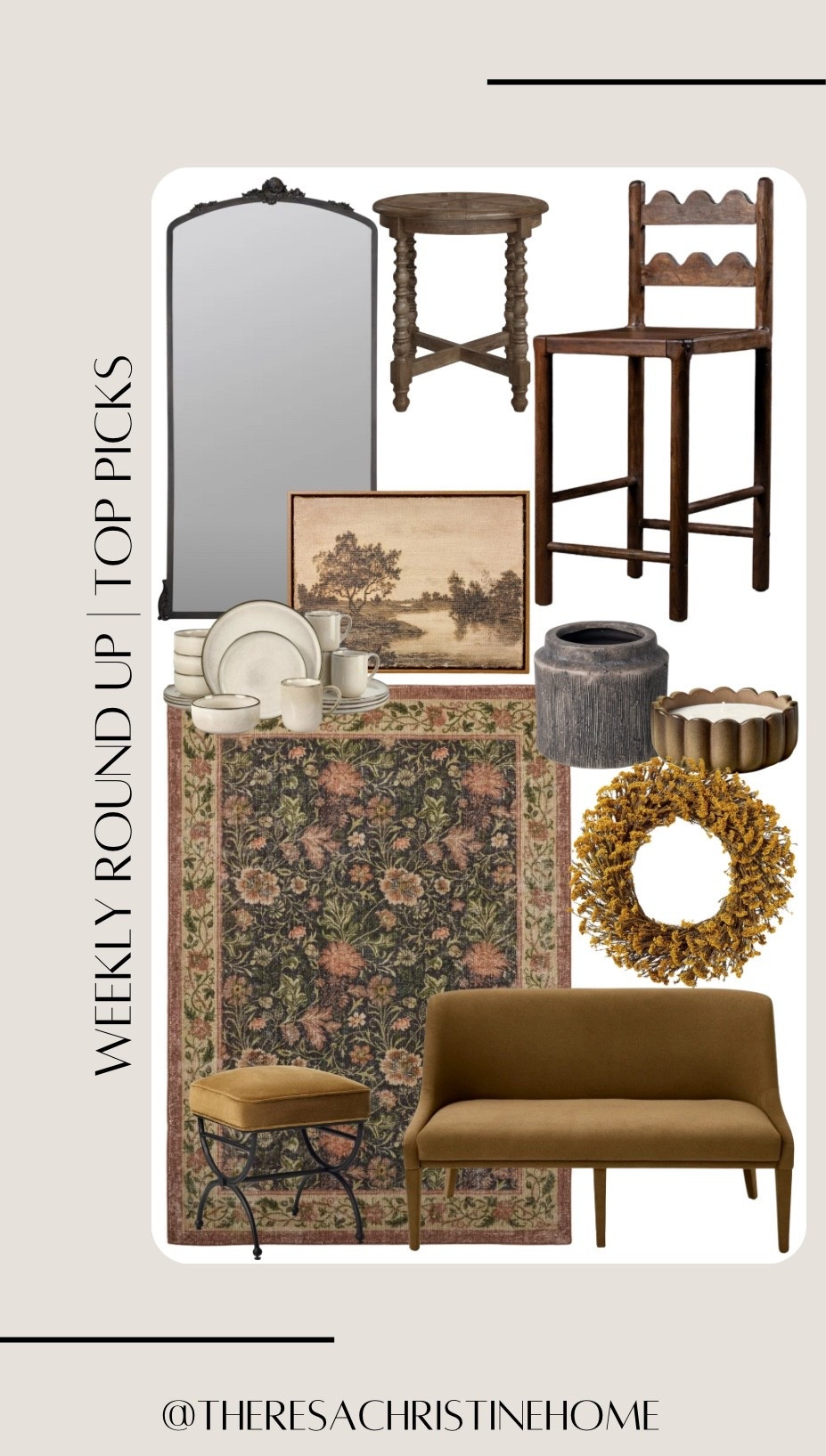 Weekly round up top picks! 

Full length mirror, rug, wreath, plates, end table, art, couch, ottoman, bar stool 

#LTKSaleAlert #LTKHome #LTKFindsUnder100