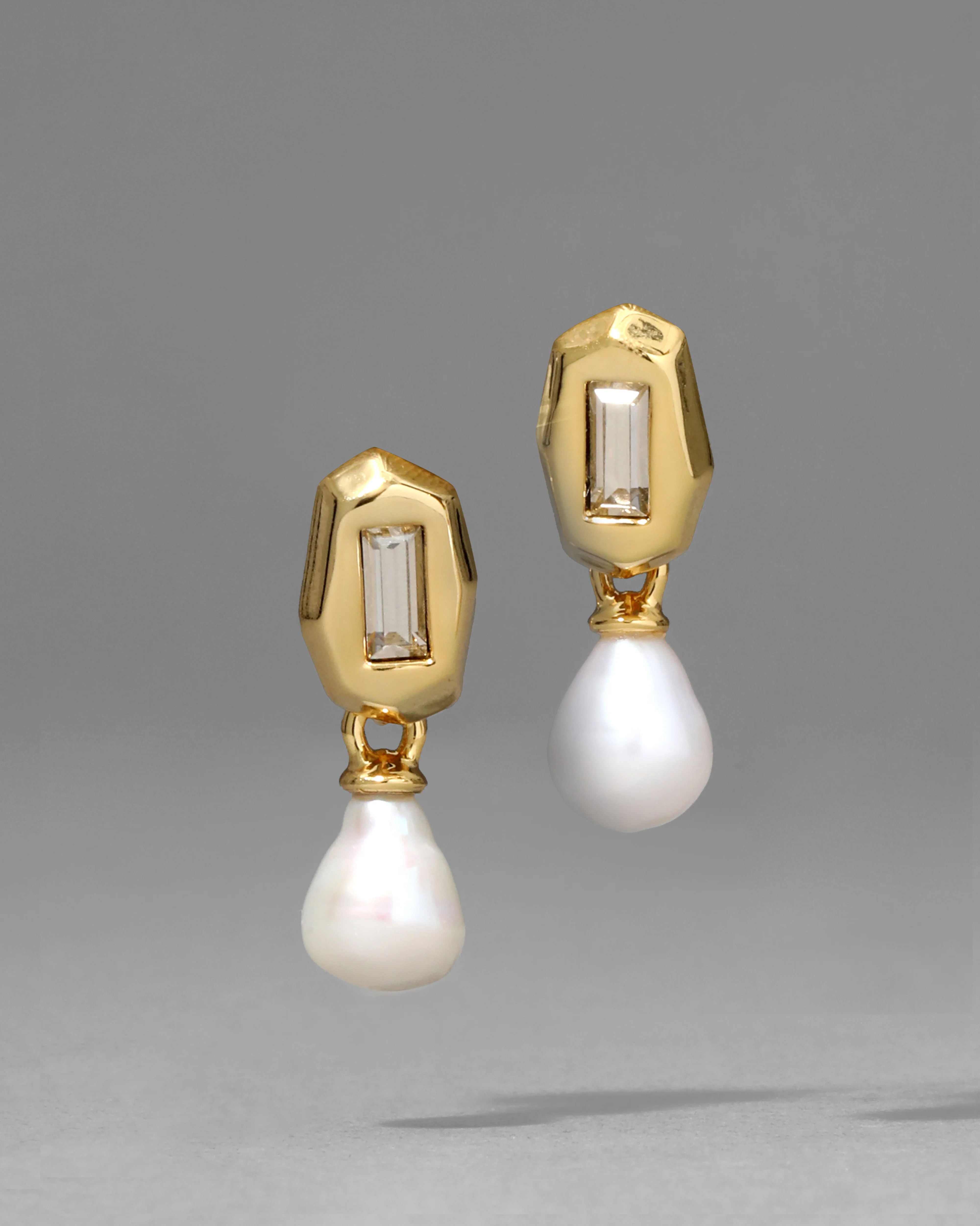 Crystal Freshwater Pearl Drop Earrings | Gold Pearl Earrings | Alexis Bittar