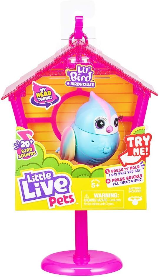 Little Live Pets Lil' Bird & Bird House - Rainbow Tweets - Interactive Fun - Moving Bird Heads wi... | Amazon (US)