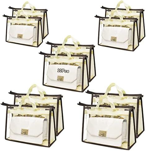 CINPIUK 8 Pack Handbag Dust Bags Clear Purse Storage Organizer for Closet, Hanging Zipper Storage Ba | Amazon (US)