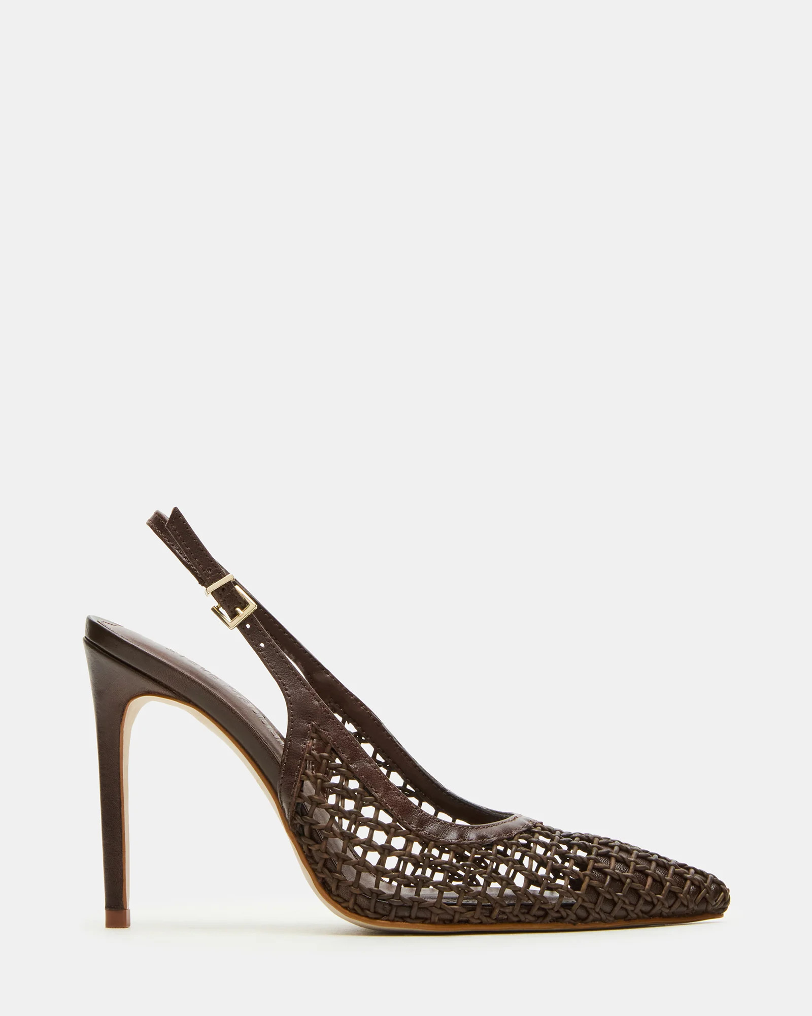 REYES Woven Brown Slingback Stiletto Pointed-Toe Pump Women's Heel | Steve Madden (US)