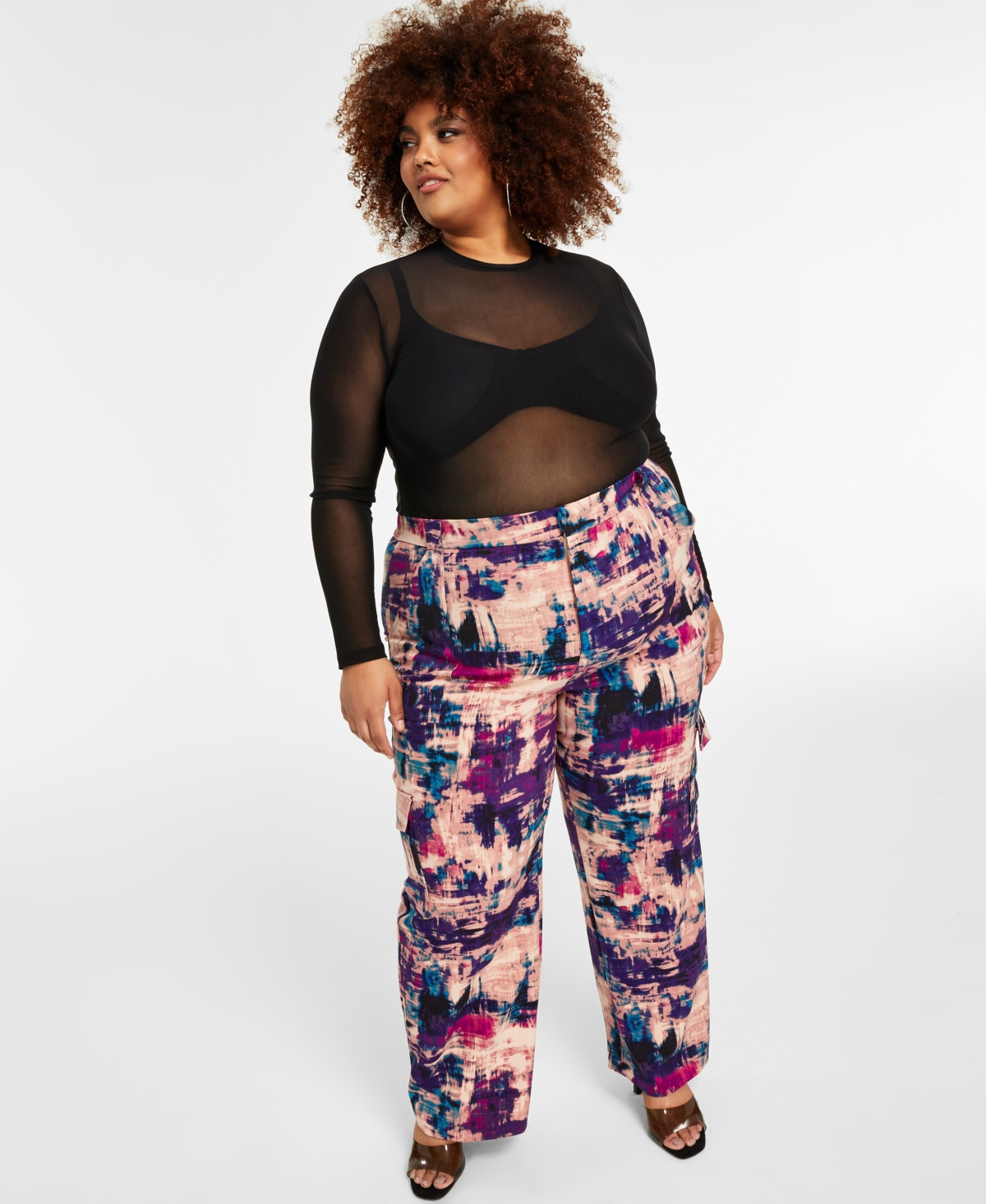 Nina Parker Trendy Plus Size Wide-Leg Utility Cargo Pants | Macys (US)