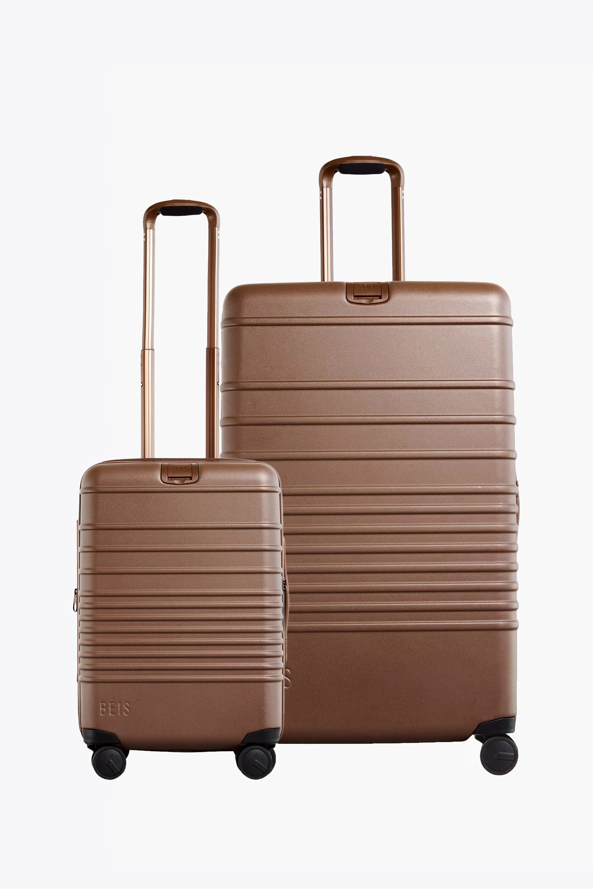 BÉIS 'The Luggage Starter Set' in Maple - Carry-On and Check-In Suitcase Bundle, Checked and Ove... | BEIS