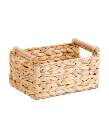 Water Hyacinth Basket With Handles | TJ Maxx
