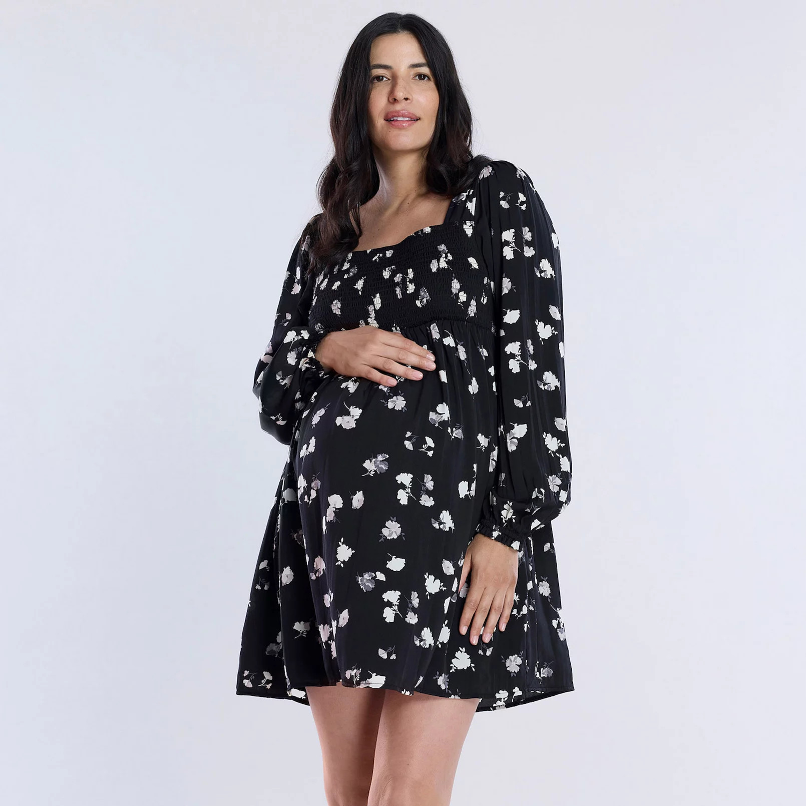 Maternity Motherhood® Smocked Babydoll Mini Dress | Kohl's