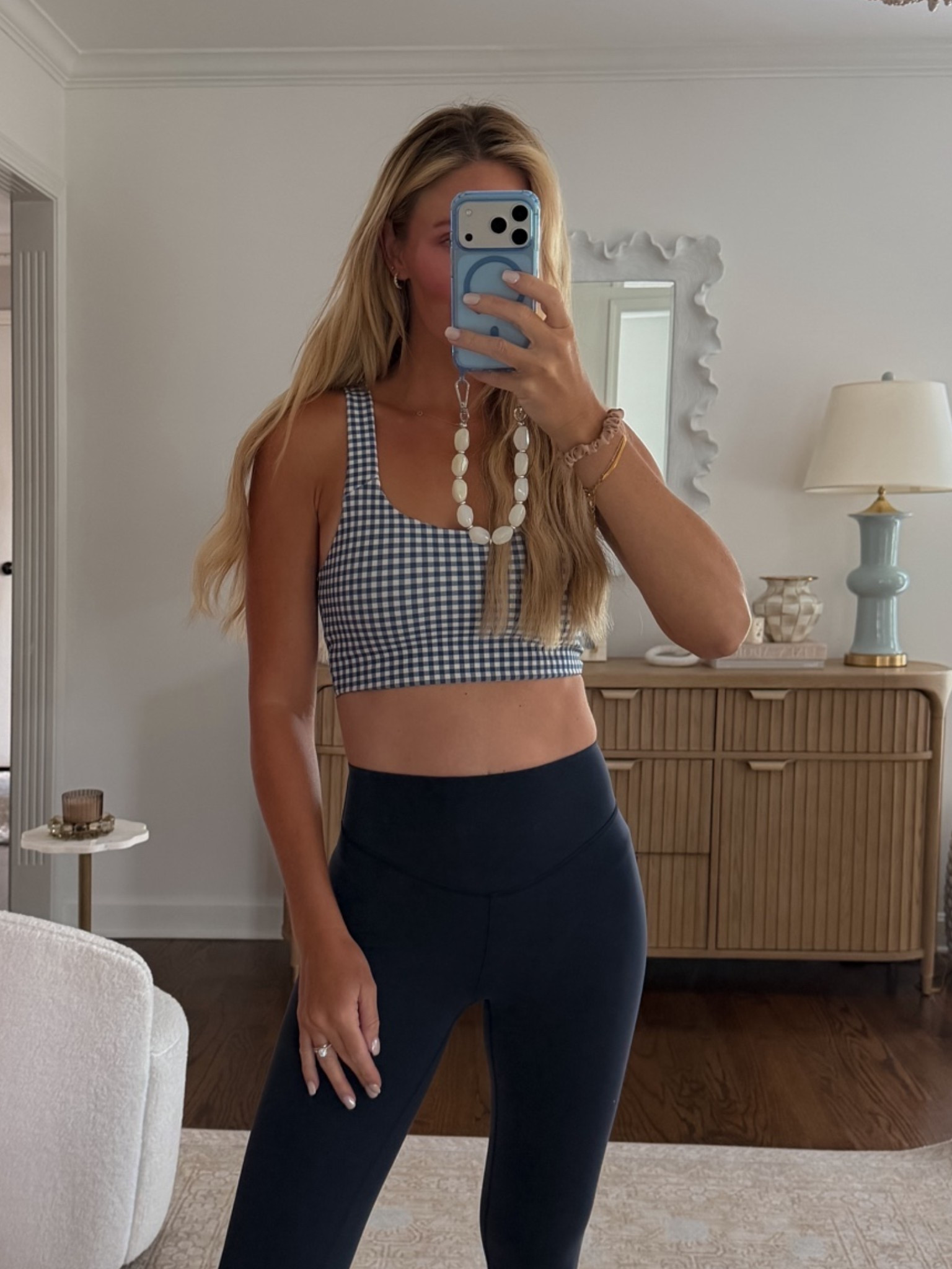 @aloyoga with a cute new navy gingham print for yoga and Pilates

#LTKootd #LTKfitnessgoals #LTKActive