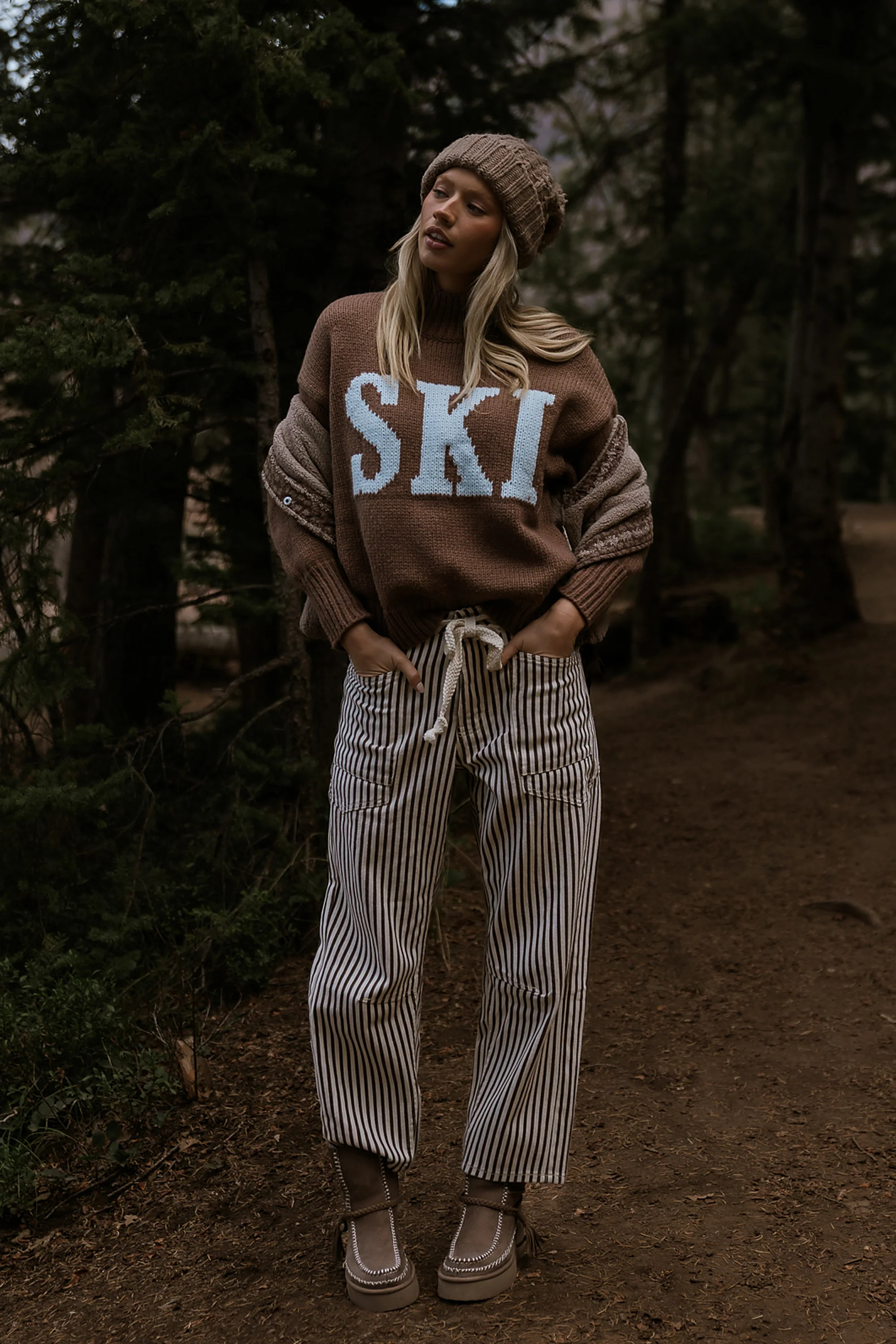 Ski Knit Sweater in Brown | Böhme US