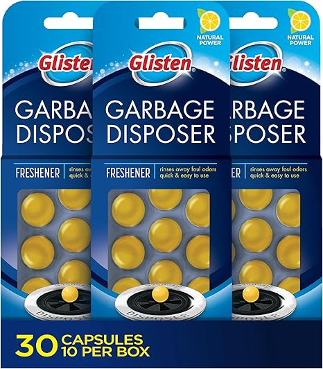 Glisten Garbage Disposer Freshener, Sink Disposal Odor Eliminator, Quick and Easy-to-Use, Lemon S... | Amazon (US)