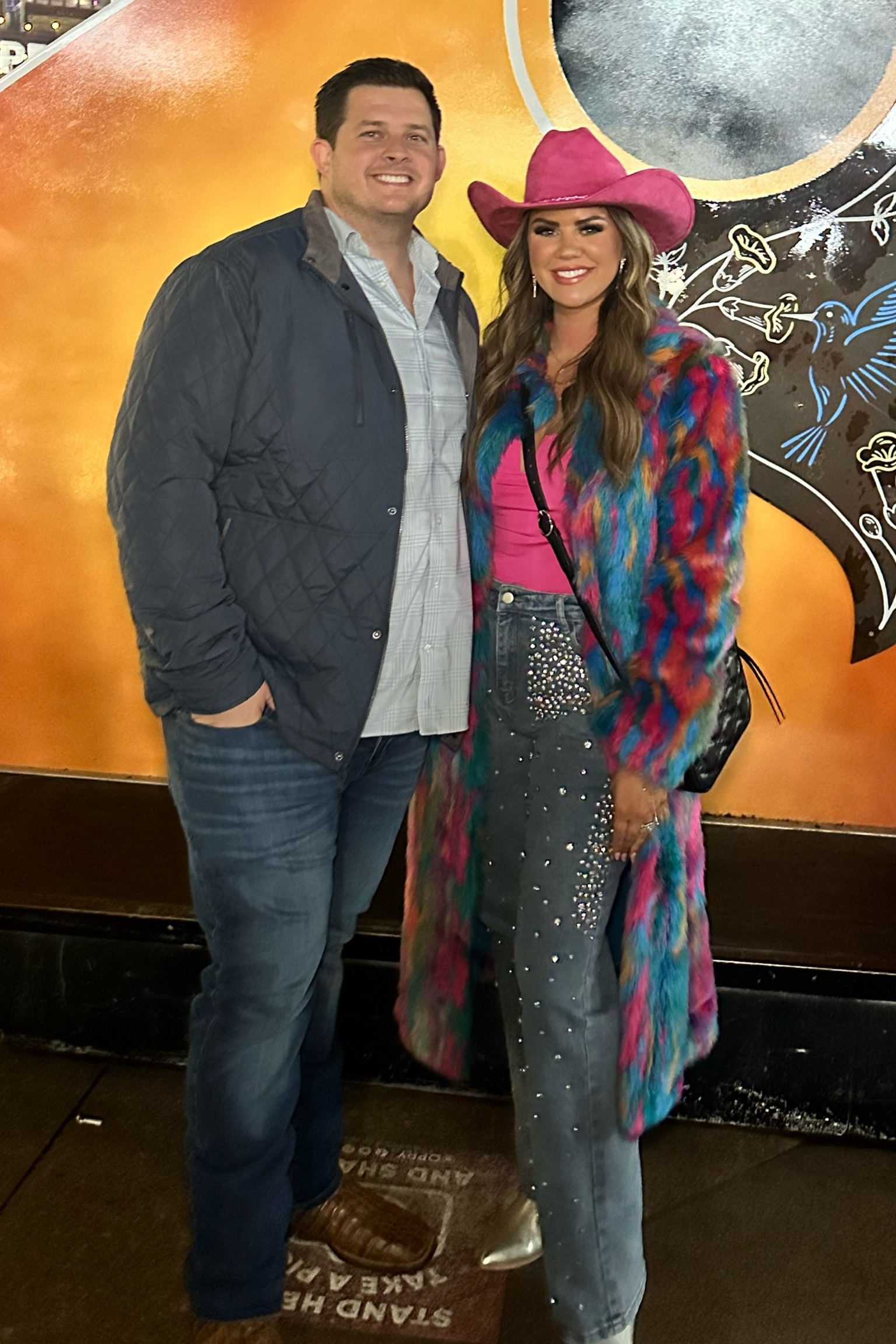 Colorful fur coat, denim rhinestone jeans!💖💎 

#LTKbeauty #LTKstyletip #LTKMostLoved