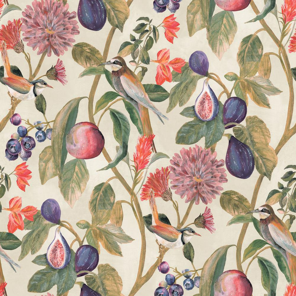 Walls Republic Ornate Nature Wallpaper Cream Paper Strippable Roll (Covers 57 sq. ft.)-R6459 - Th... | The Home Depot