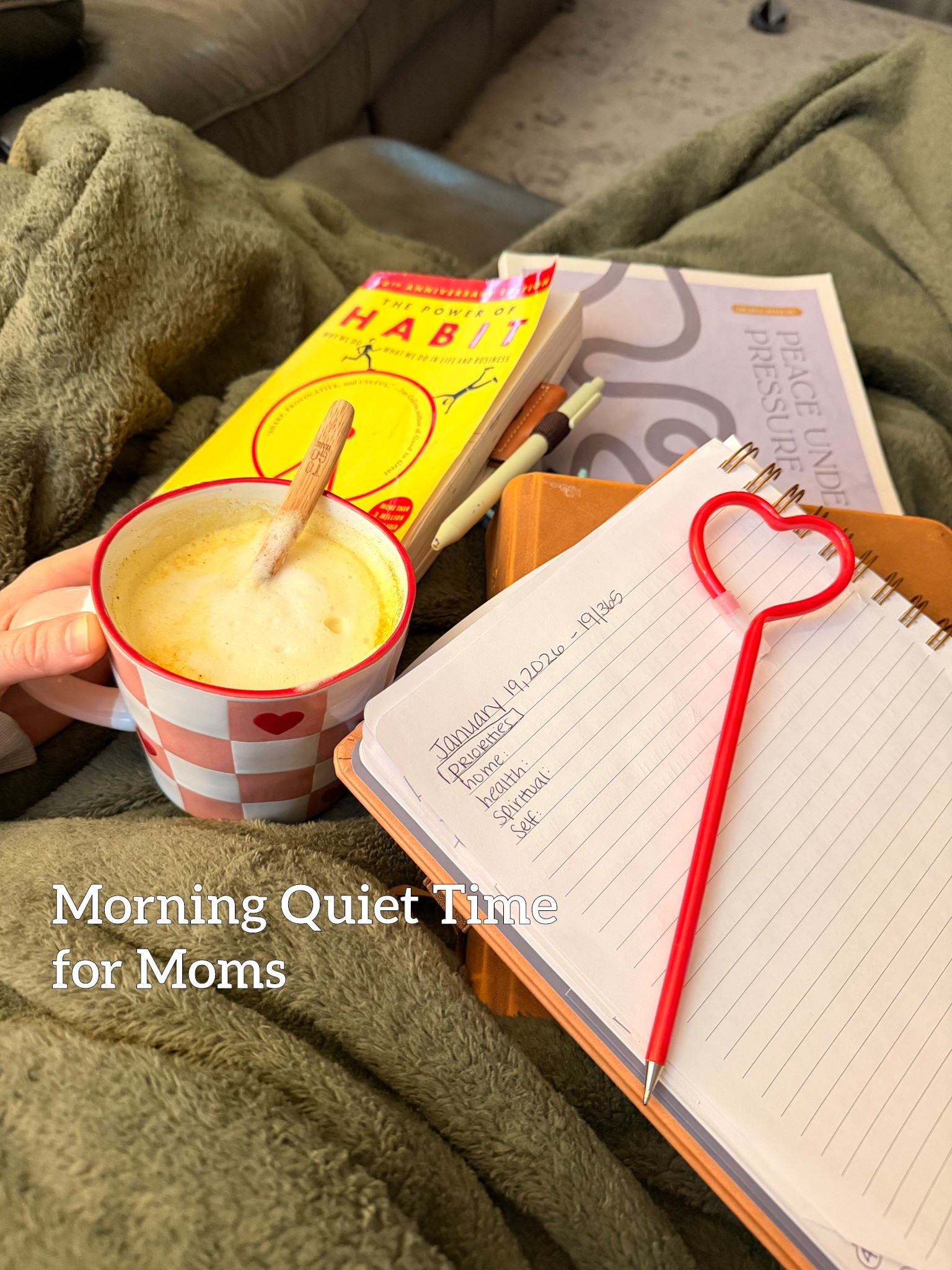 Morning quiet time for moms! A Bible study from the Daily Grace Co & a great book on habits. If you struggle with habits and keeping them, this book is so helpful! 

#LTKgrwm #LTKmorningroutine #LTKmomlife