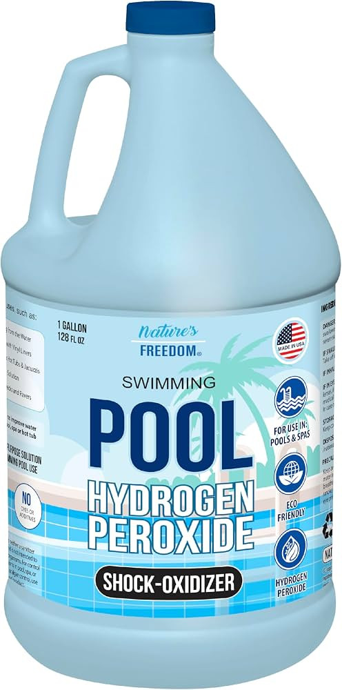 Nature's Freedom Hydrogen Peroxide 12% Swimming Pool and Spa Non-Chlorine Shock-Oxidizer (1 Gallo... | Amazon (US)