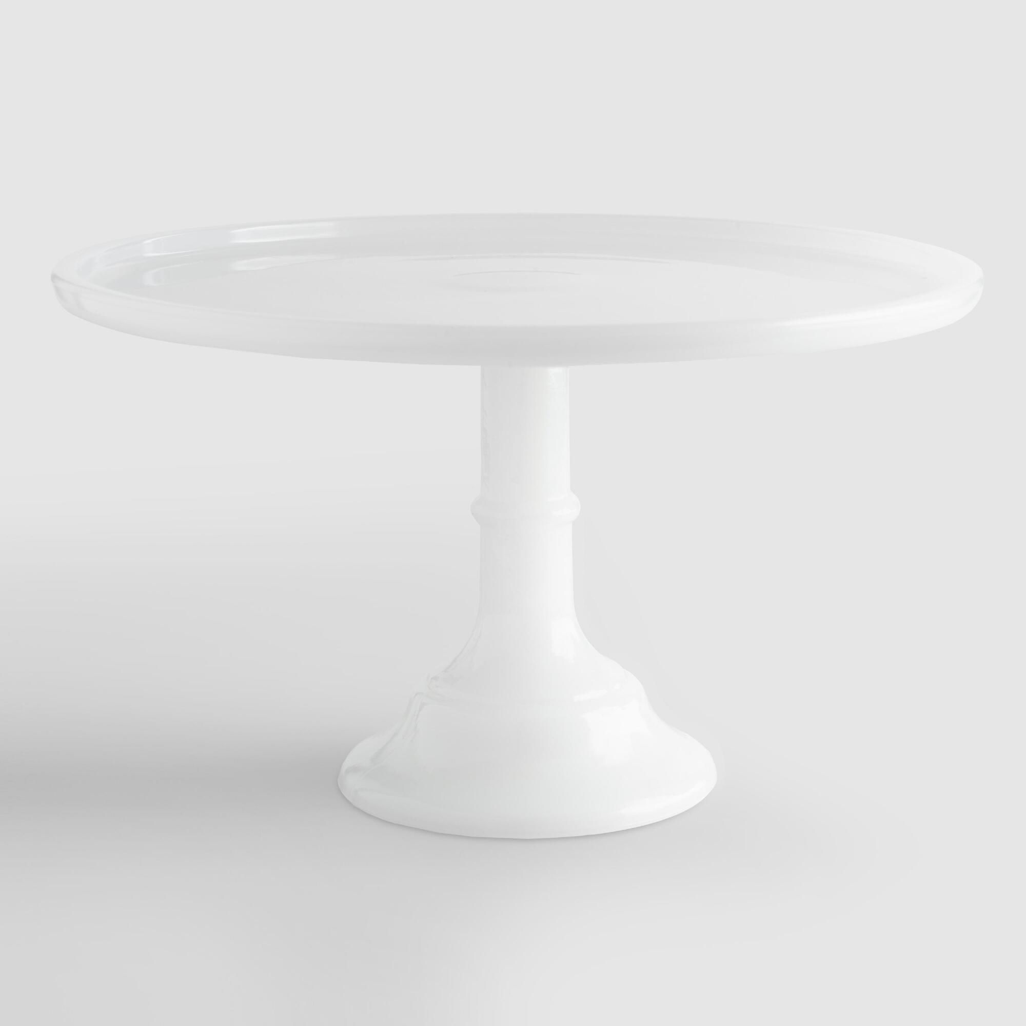 White Frosted Glass Pedestal Stand - 12.5In by World Market 12.5In | World Market