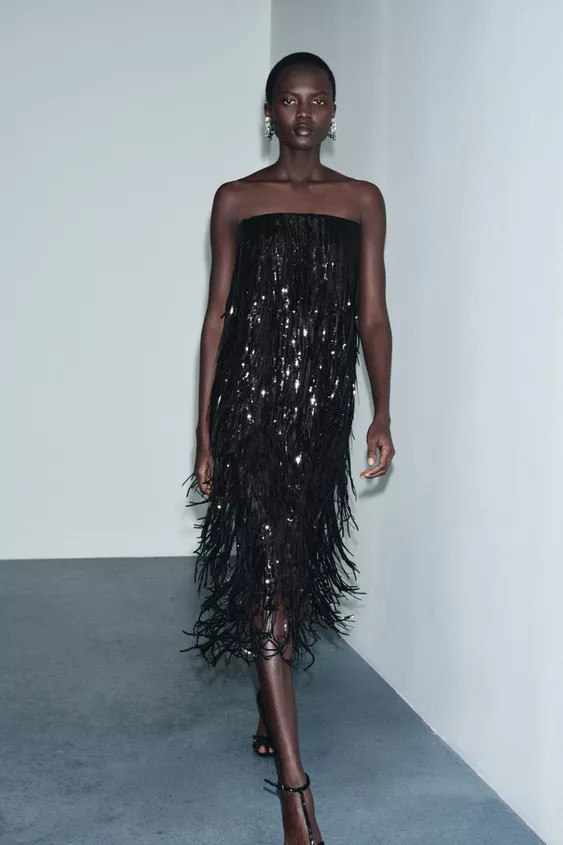 SEQUIN FRINGE DRESS ZW COLLECTION LIMITED EDITION | Zara US