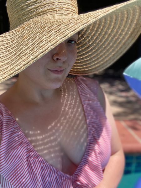 Big hat season has arrived. Pool wear  

#LTKActive #LTKSeasonal #LTKover40
