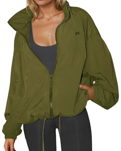 Yousify Womens Waterproof Rain Jackets Lightweight Zip Up Raincoat Outdoor Hiking Hooded Windbreaker with Pocket | Amazon (US)