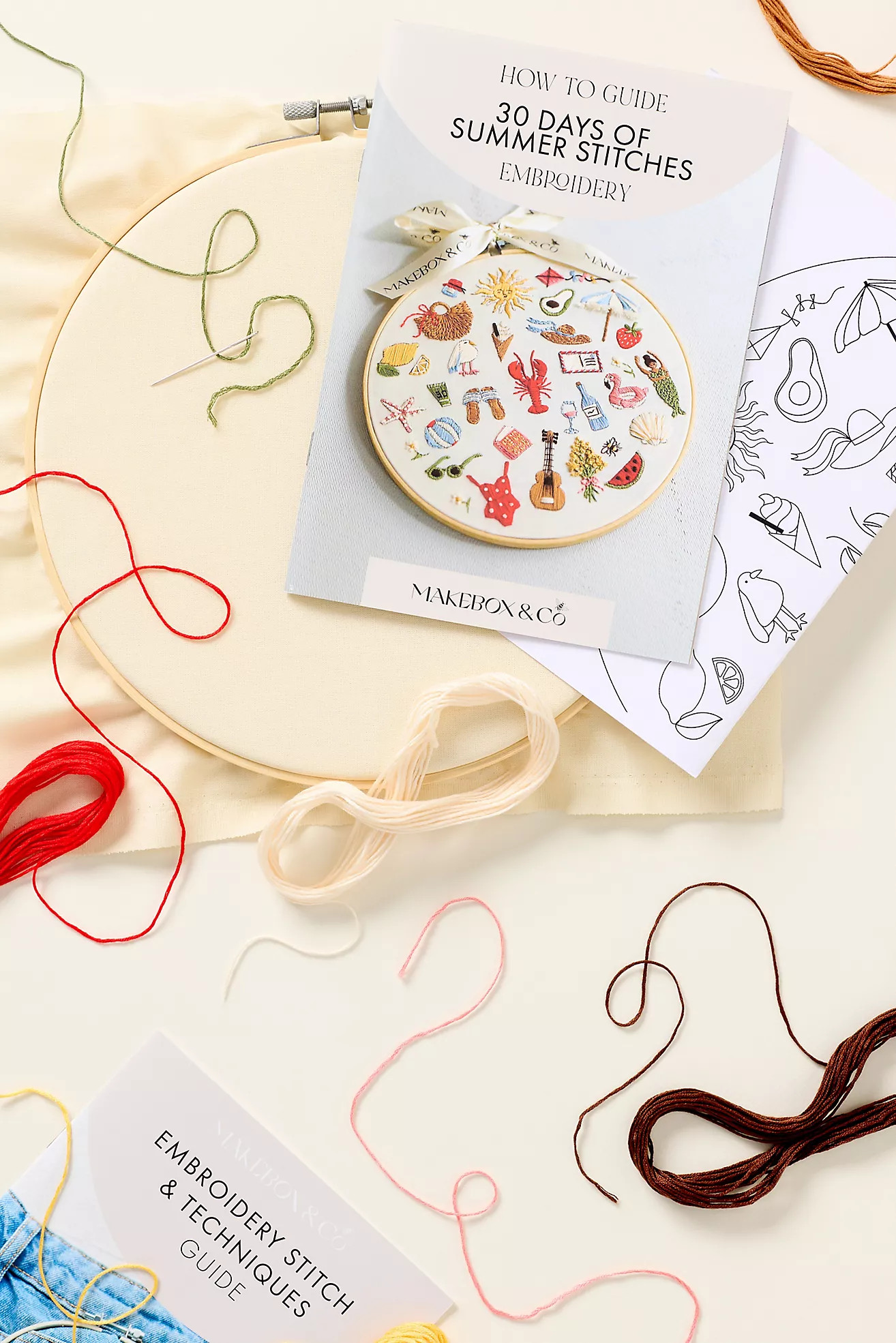 MakeBox & Co Summer Icon Embroidery Kit | Anthropologie (US)