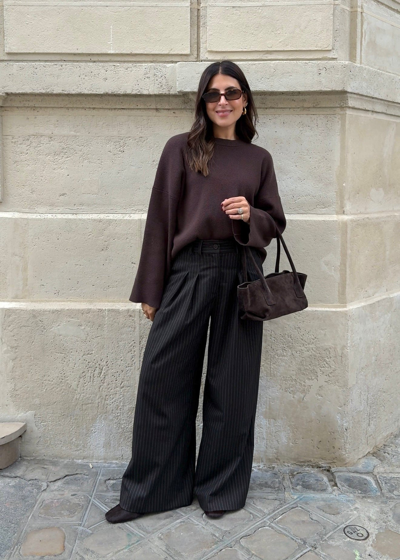 KNITTED ROUND NECK JUMPER - BROWN | WAT The Brand