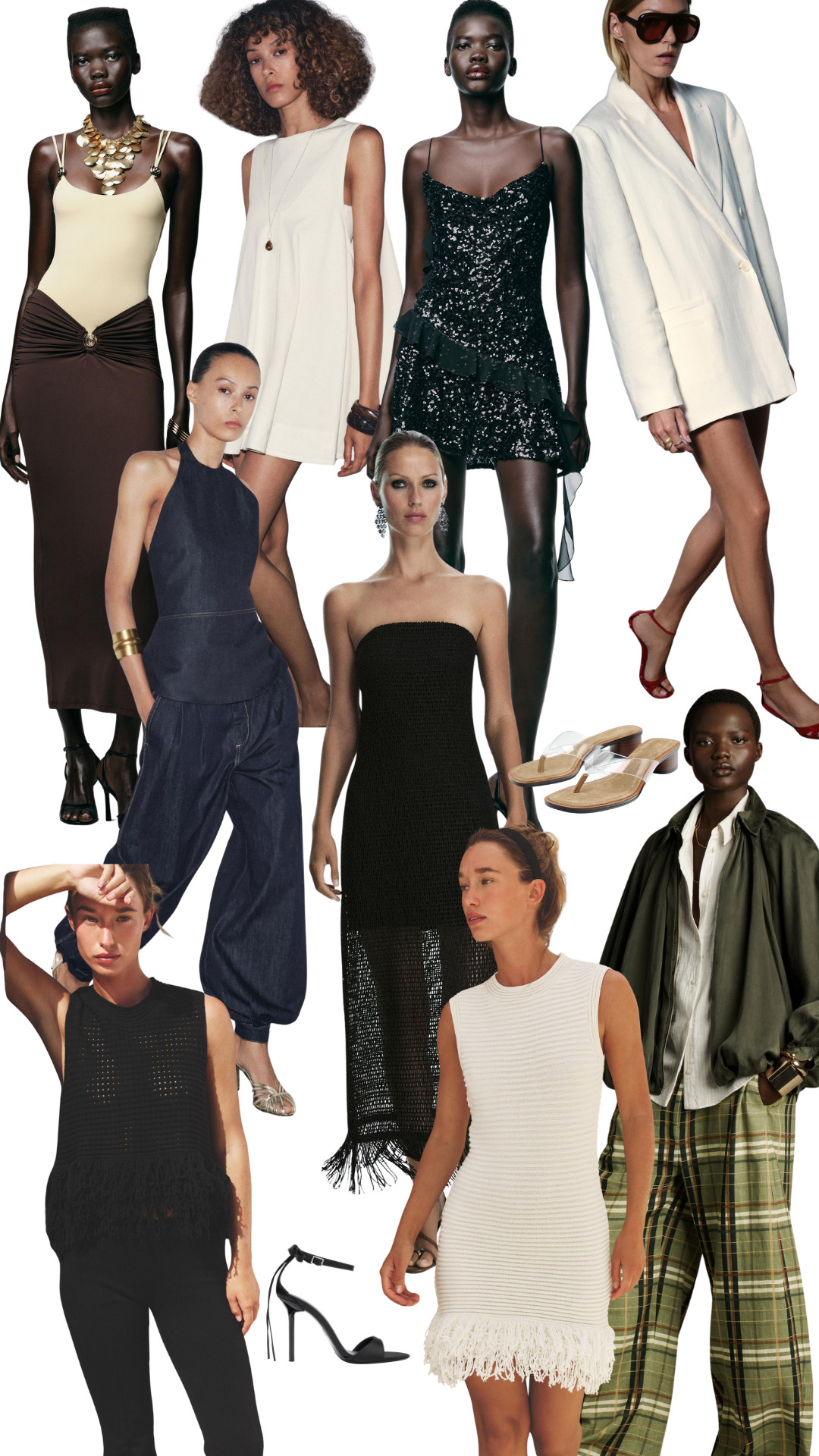 Sandals, Bodysuit, Trousers, Mini Dress, Blend Blazer, Fringed Dress, Midi Dress, Sandals, Zara 

 #LTKuk #LTKsummer