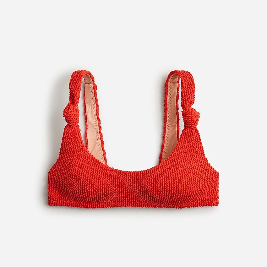 Scrunchie knotted scoopneck bikini top | J.Crew US