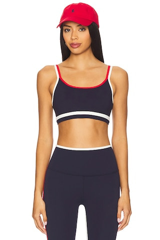 Splits59 Eva Rigor Double Strap Sports Bra in Indigo & White from Revolve.com | Revolve Clothing (Global)