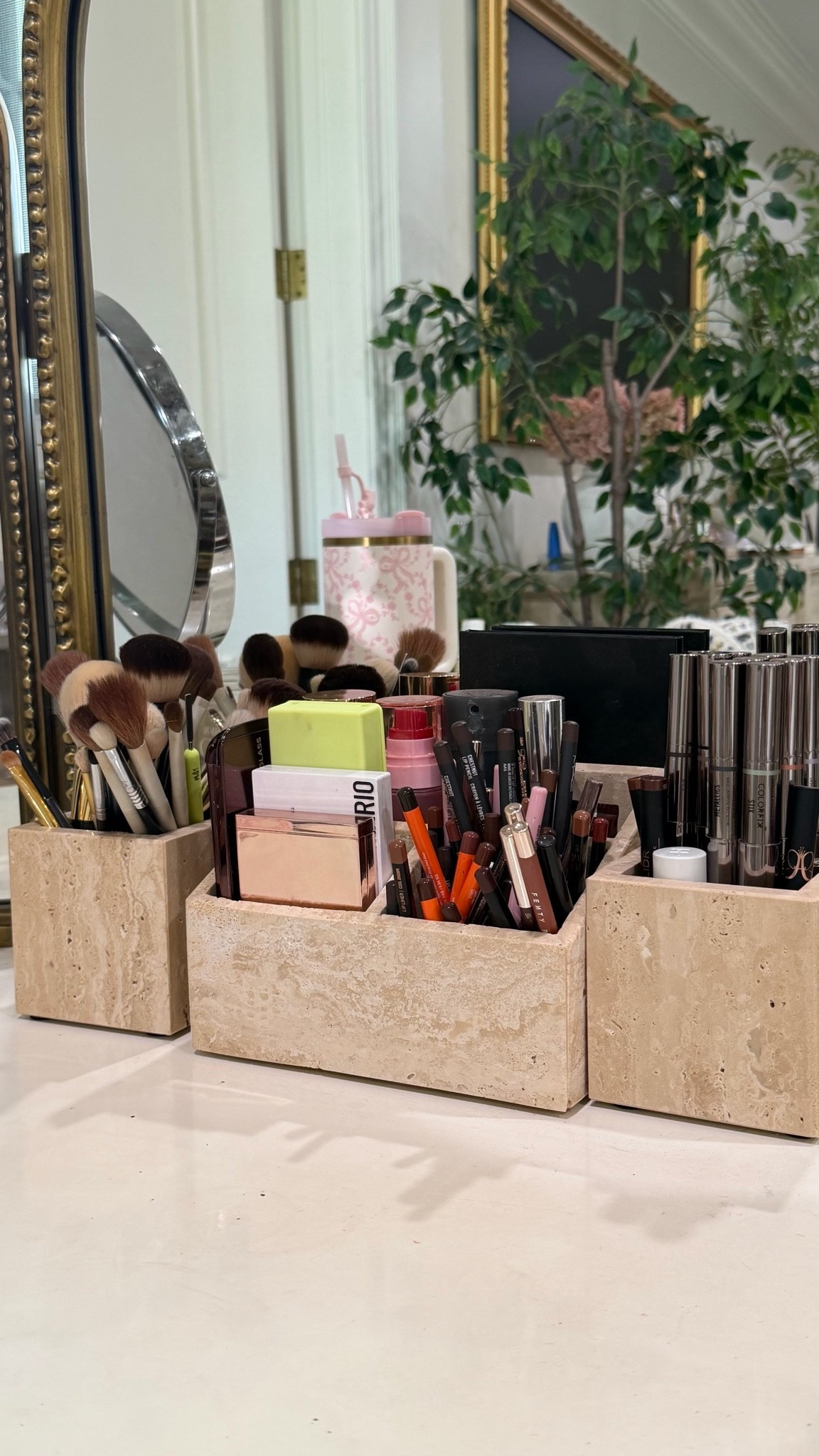 Obsessed with this travertine organizer

#LTKHome #LTKgrwm