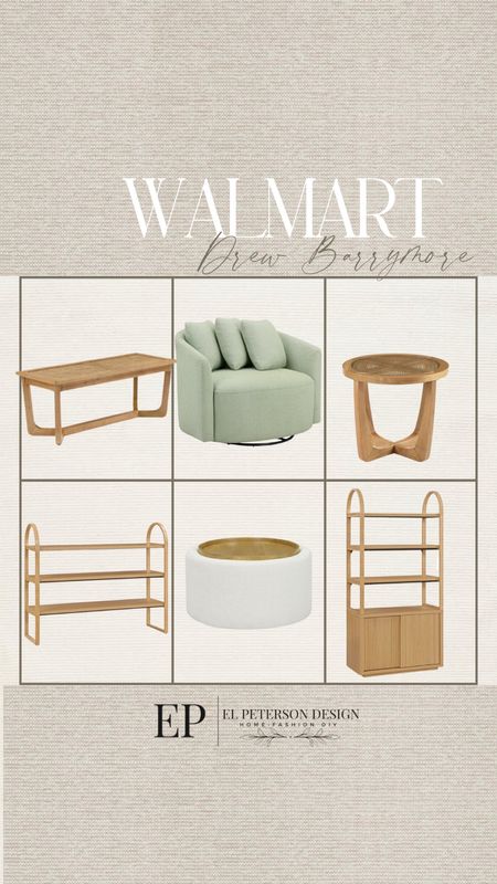 @walmart #WalmartPartner #walmarthome
Coffee table 
Accent chair
Side table
Shelf
Tall accent cabinet 

#LTKhome