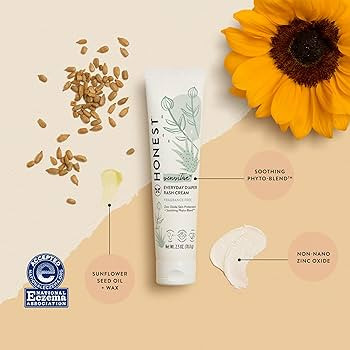 The Honest Company Hypoallergenic Diaper Rash Cream | Moisturizing + Calming Zinc Oxide Ointment ... | Amazon (US)