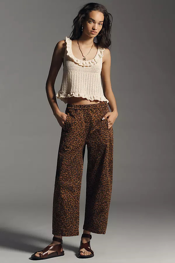 The Izzie Relaxed Pull-On Barrel Pants by Pilcro: Sateen Edition | Anthropologie (US)