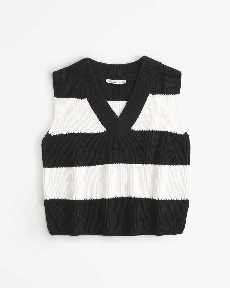 Stitch V-Neck Sweater Vest | Abercrombie & Fitch (US)
