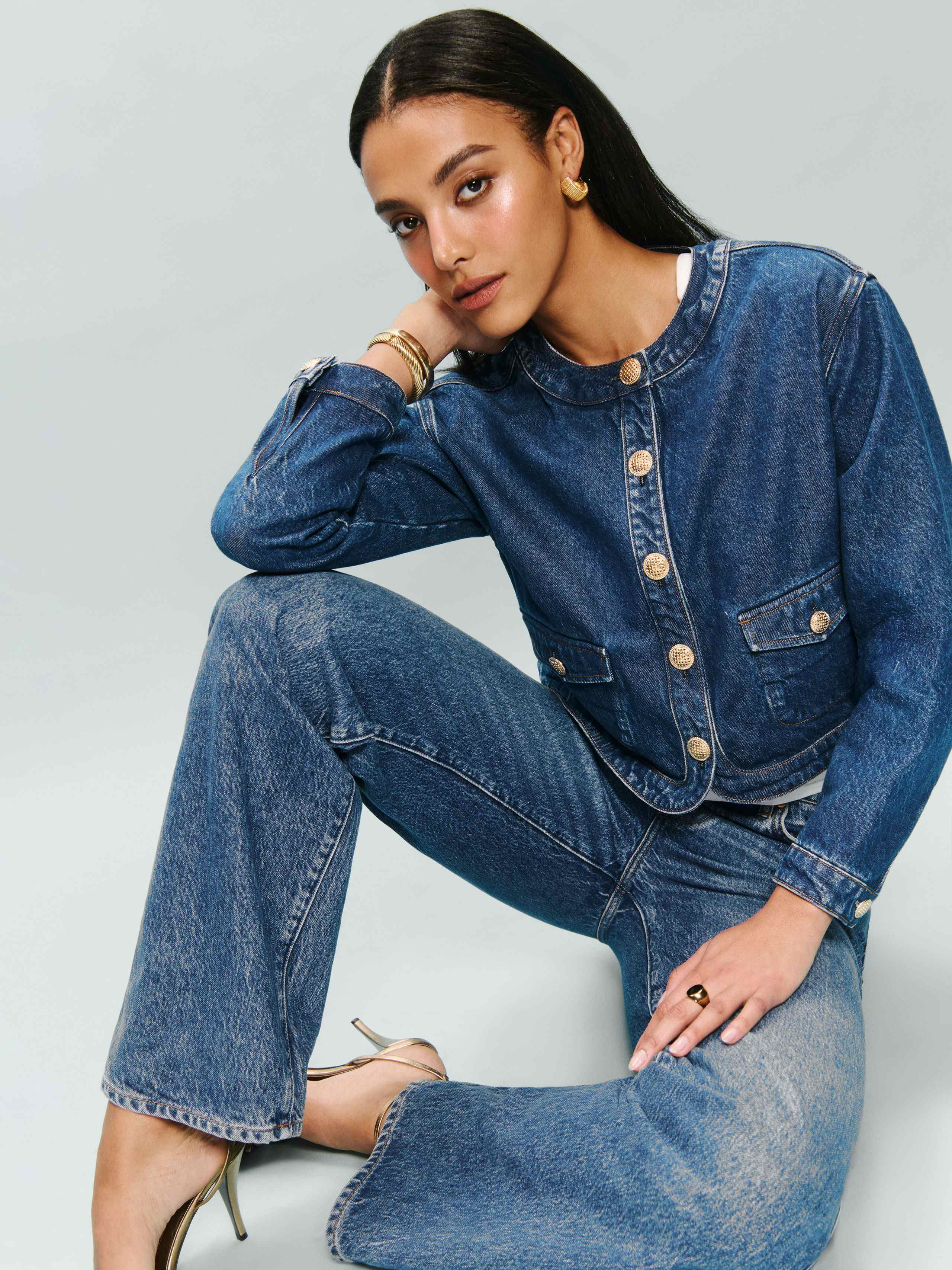Reformation Braxton Denim Jacket Blue XL | Reformation (Global)
