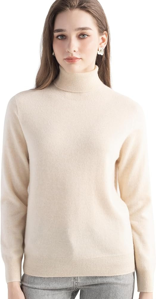 Chanyarn Women's 100% Pure Cashmere Sweater Turtleneck Long Sleeve Warm Soft 2025 Fall Winter Kni... | Amazon (US)